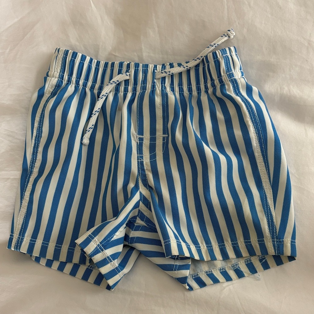 GAP Baby Blue and White Striped Swim